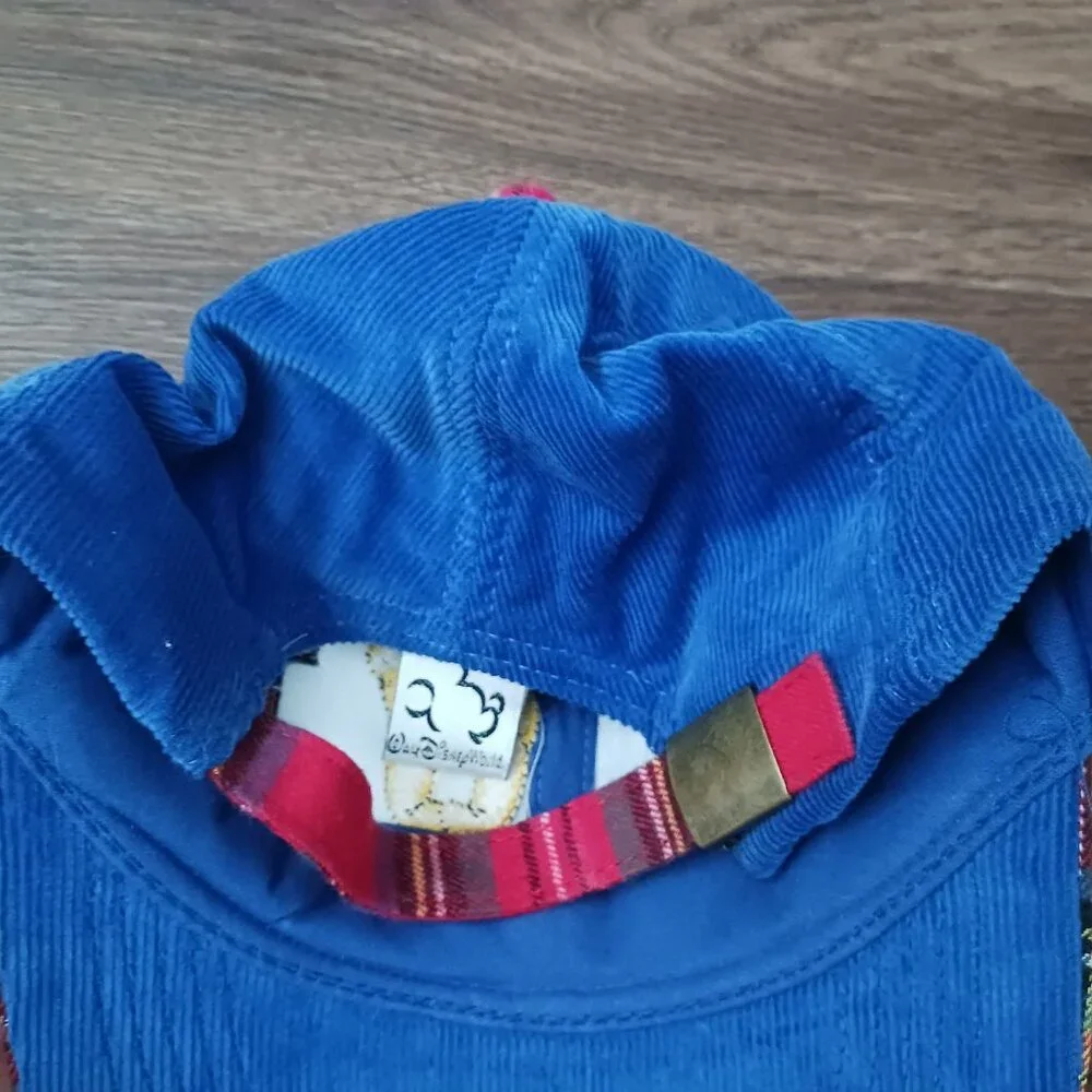 Vintage Youth Winnie Pooh Embroidered Strapback Corduroy Plaid‎ Cap Hat